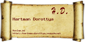 Hartman Dorottya névjegykártya